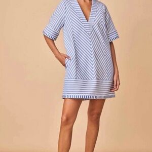 Hunter Bell Foster Coastal Stripe Dress Size Large